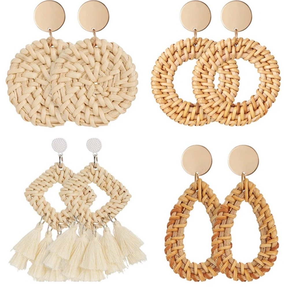 Elegant Woven Earrings Set